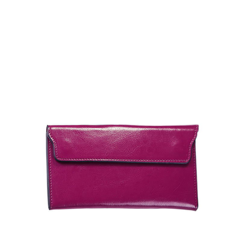 Classic Leather Fold-over Wallet with Magnetic Flap