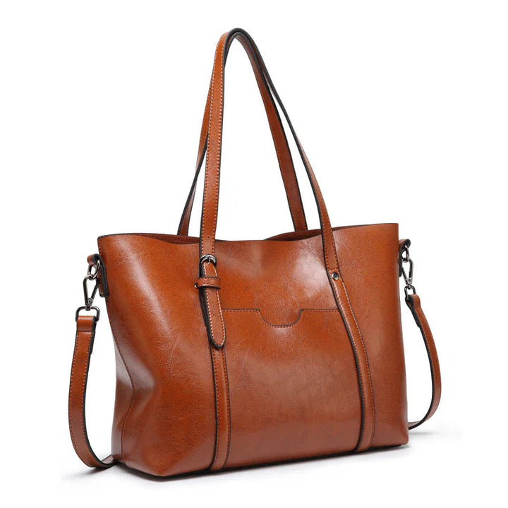 Victoria's Luxe Classic  Faux Leather Shoulder Tote