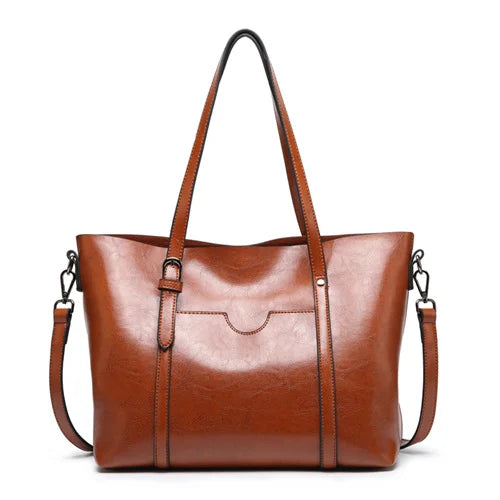 Victoria's Luxe Classic  Faux Leather Shoulder Tote