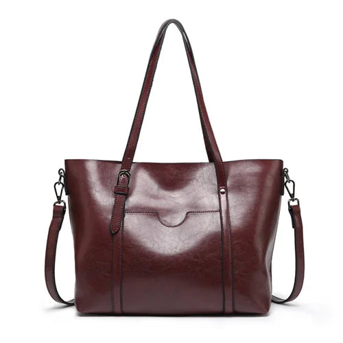 Victoria's Luxe Classic  Faux Leather Shoulder Tote