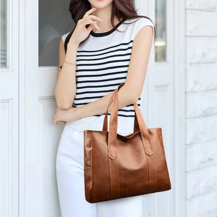 Victoria's Minimalist Luxe  Soft Leather Shoulder Bag