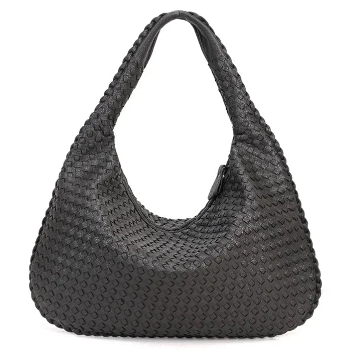 Woven Leather Hobo Bag - Victoria's Timeless Craftsmanship