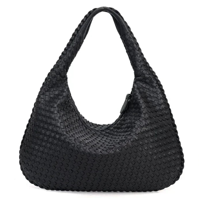 Woven Leather Hobo Bag - Victoria's Timeless Craftsmanship