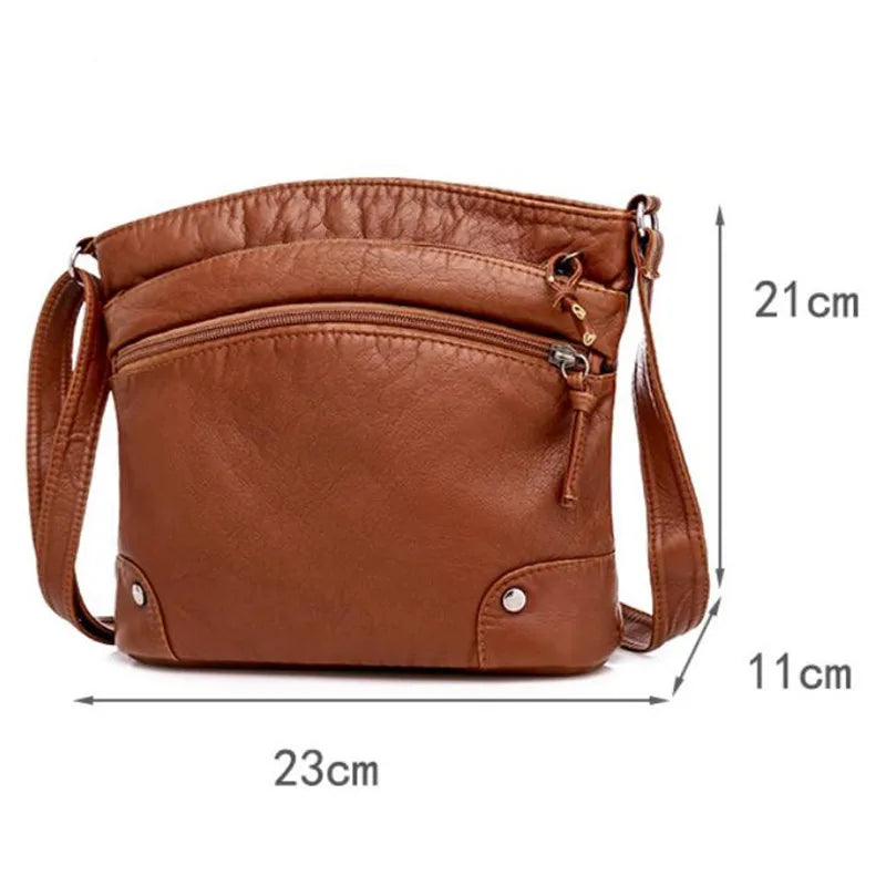 Victoria's Retro Charm  Soft Leather Anti-Theft Messenger Bag