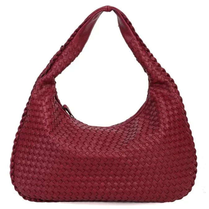 Woven Leather Hobo Bag - Victoria's Timeless Craftsmanship