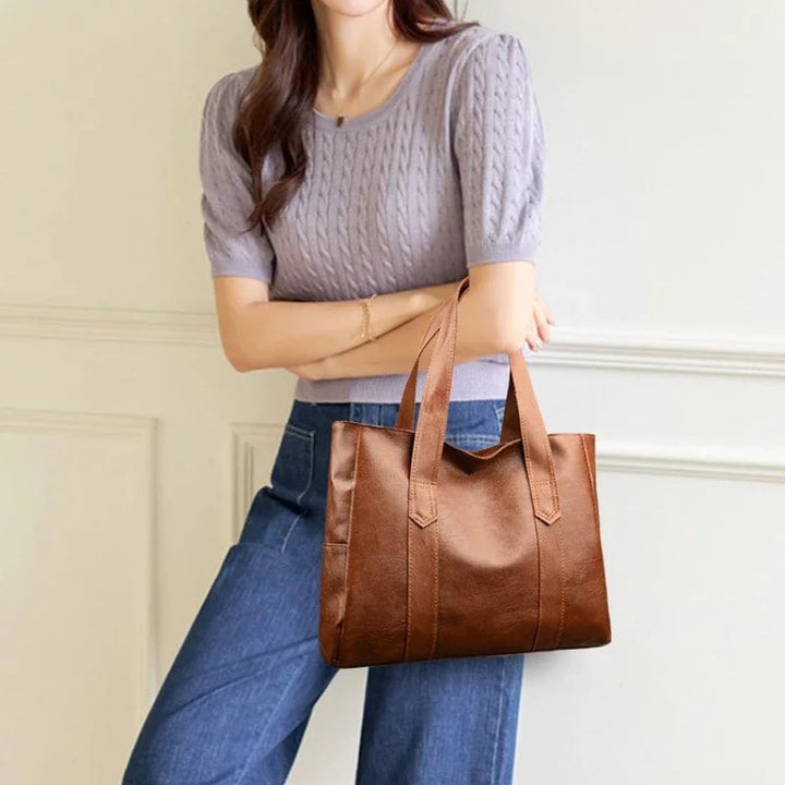 Victoria's Minimalist Luxe  Soft Leather Shoulder Bag