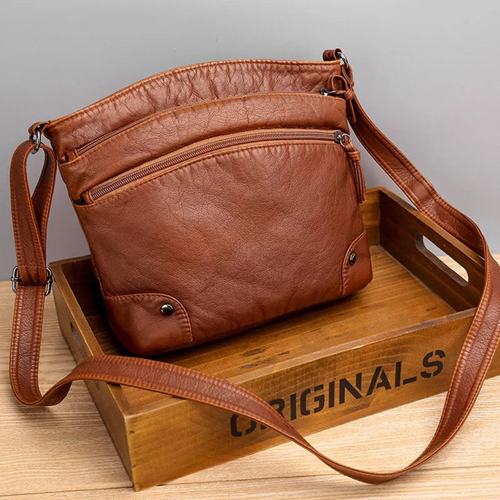 Victoria's Retro Charm  Soft Leather Anti-Theft Messenger Bag