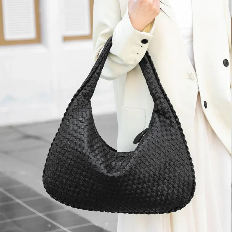 Woven Leather Hobo Bag - Victoria's Timeless Craftsmanship