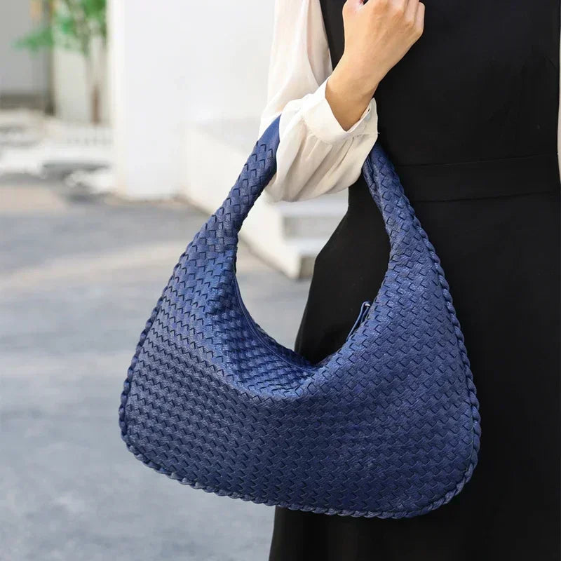 Woven Leather Hobo Bag - Victoria's Timeless Craftsmanship