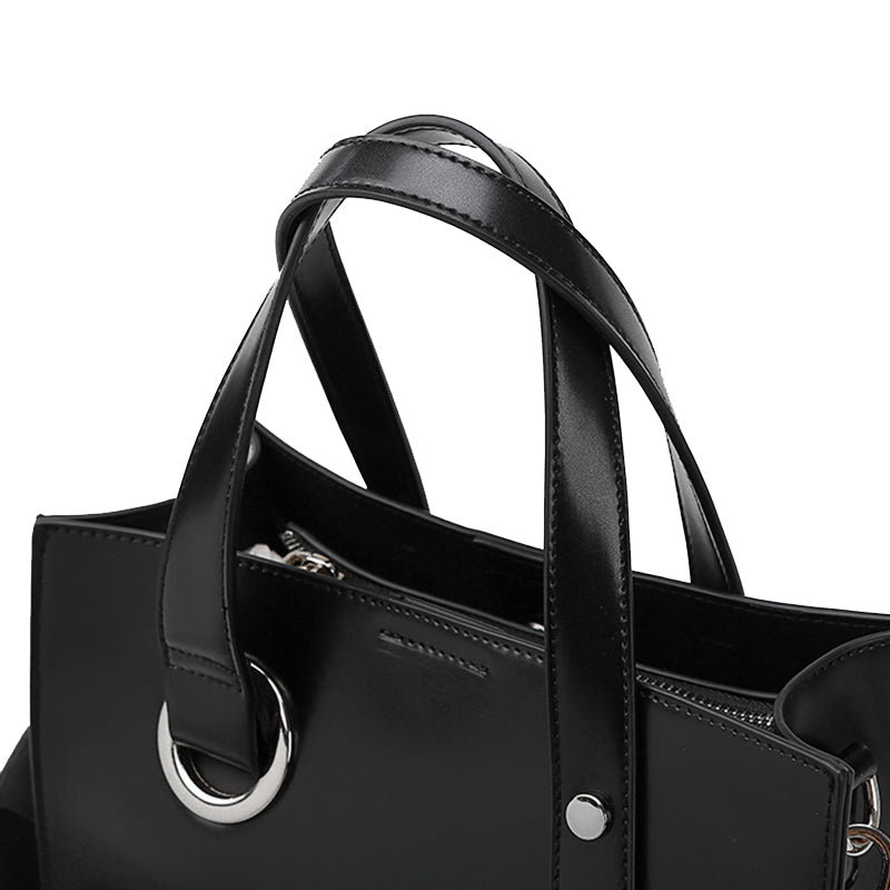 Sleek Structured Leather Tote - Victoria's Minimalist Essential