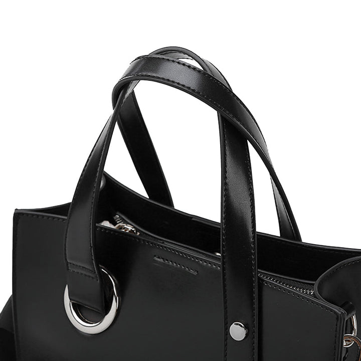 Sleek Structured Leather Tote - Victoria's Minimalist Essential